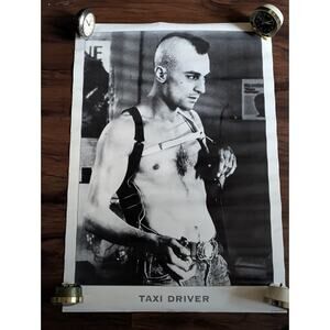 Taxi Driver, Robert Deniro Shirtless Black & White Poster 1996 24x34